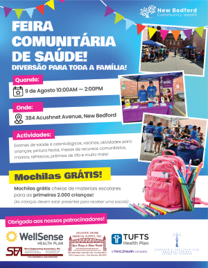 We Care Community Health Fair Flyer: Portuguese