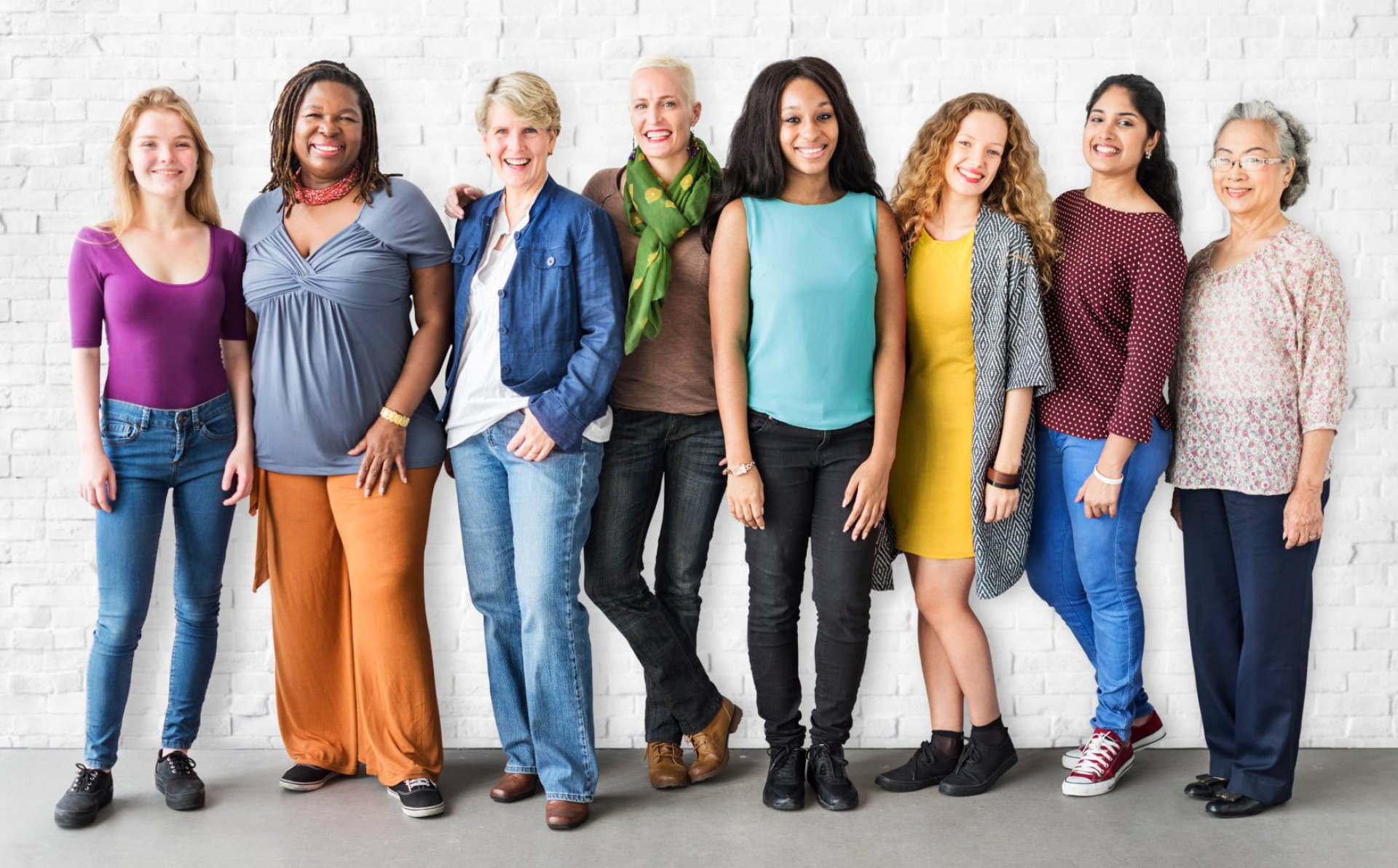 a group of women standing together