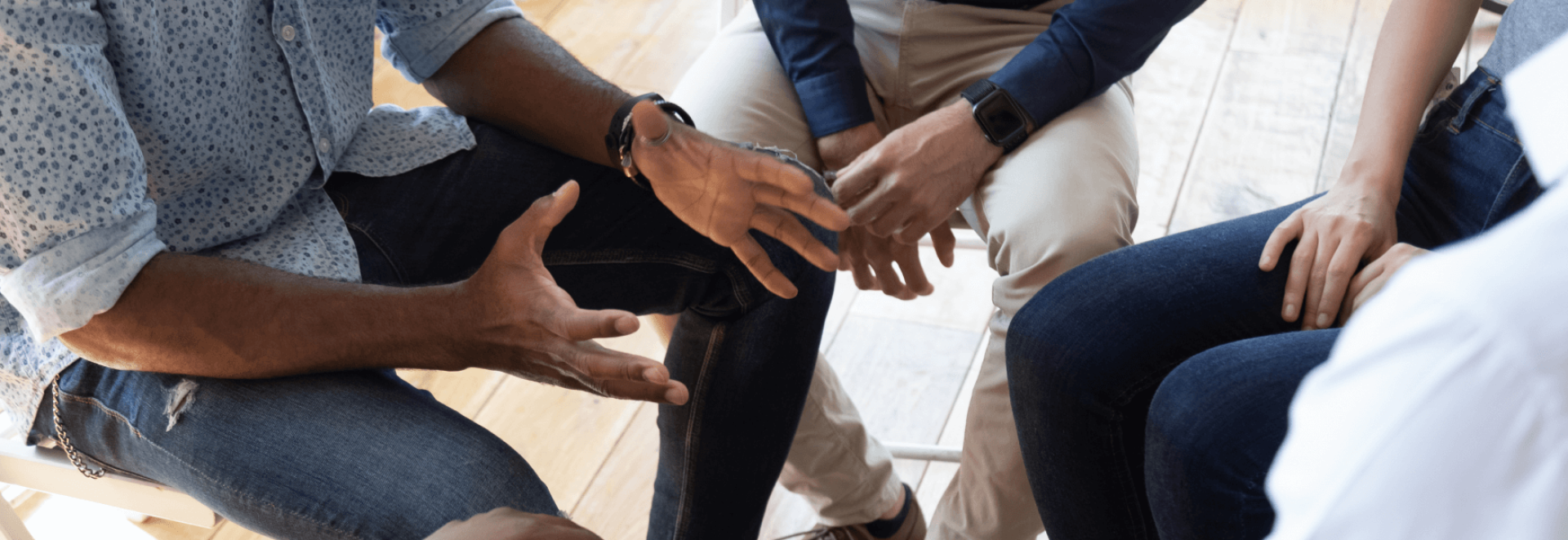 a group of people sitting together