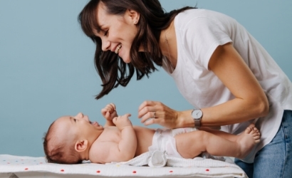 mother taking care of child