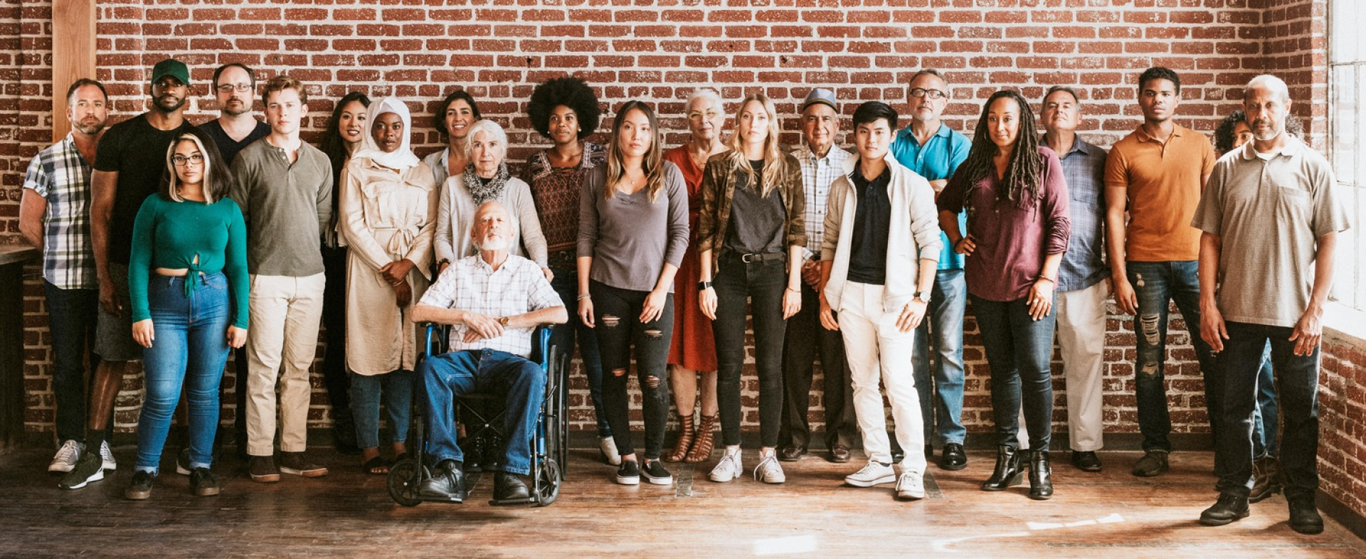 a group of people posing for a photo